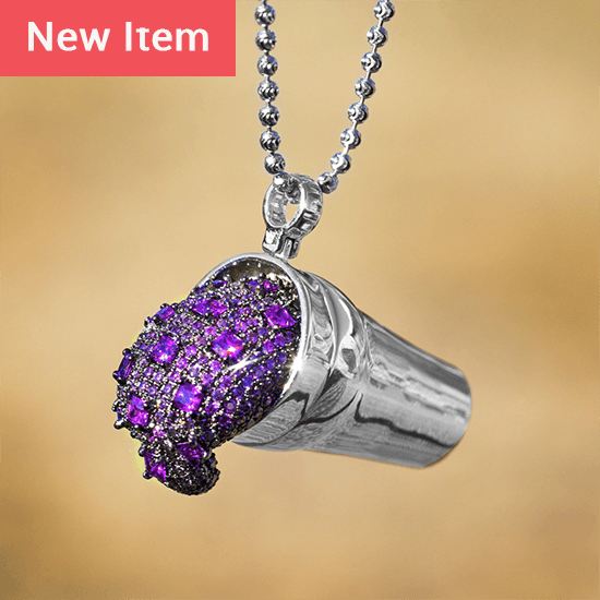 PURPLE DRANK CUP SILVER CHARM CHAIN NECKLACE COMBO