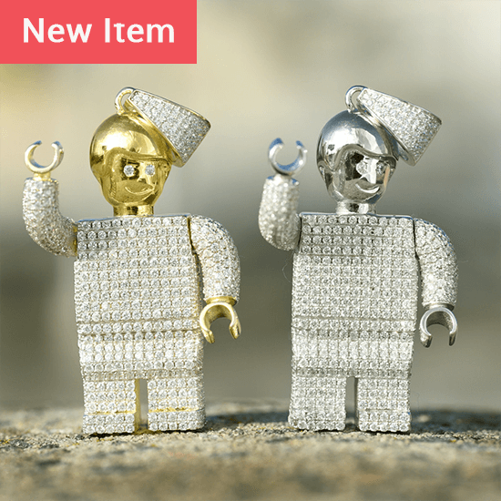 LEGO ROBOT MAN PENDANT FULLY ICED OUT