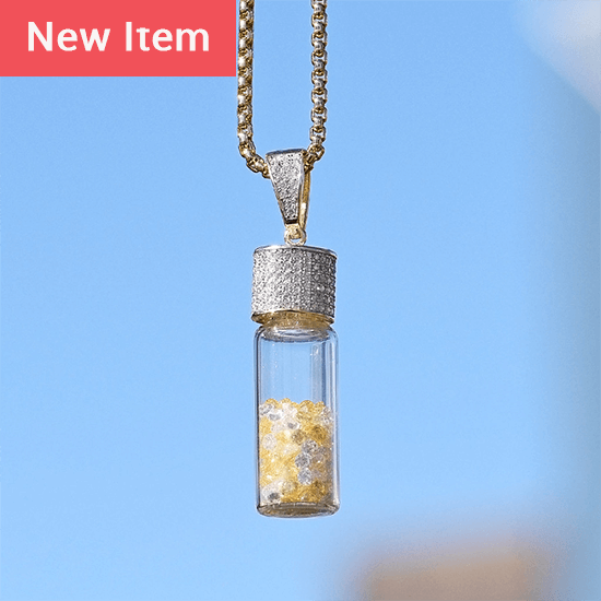 Sterling Silver Voss Water Bottle Pendant Yellow and White