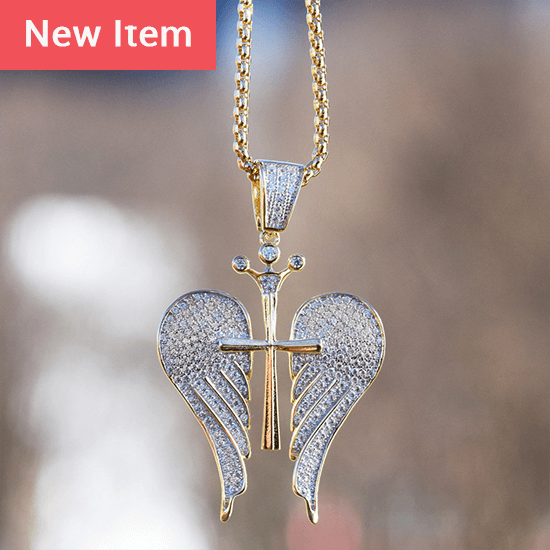 Wings Pendant Sterling Silver Necklace Set